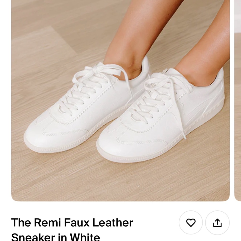 Faux Leather Sneaker in White